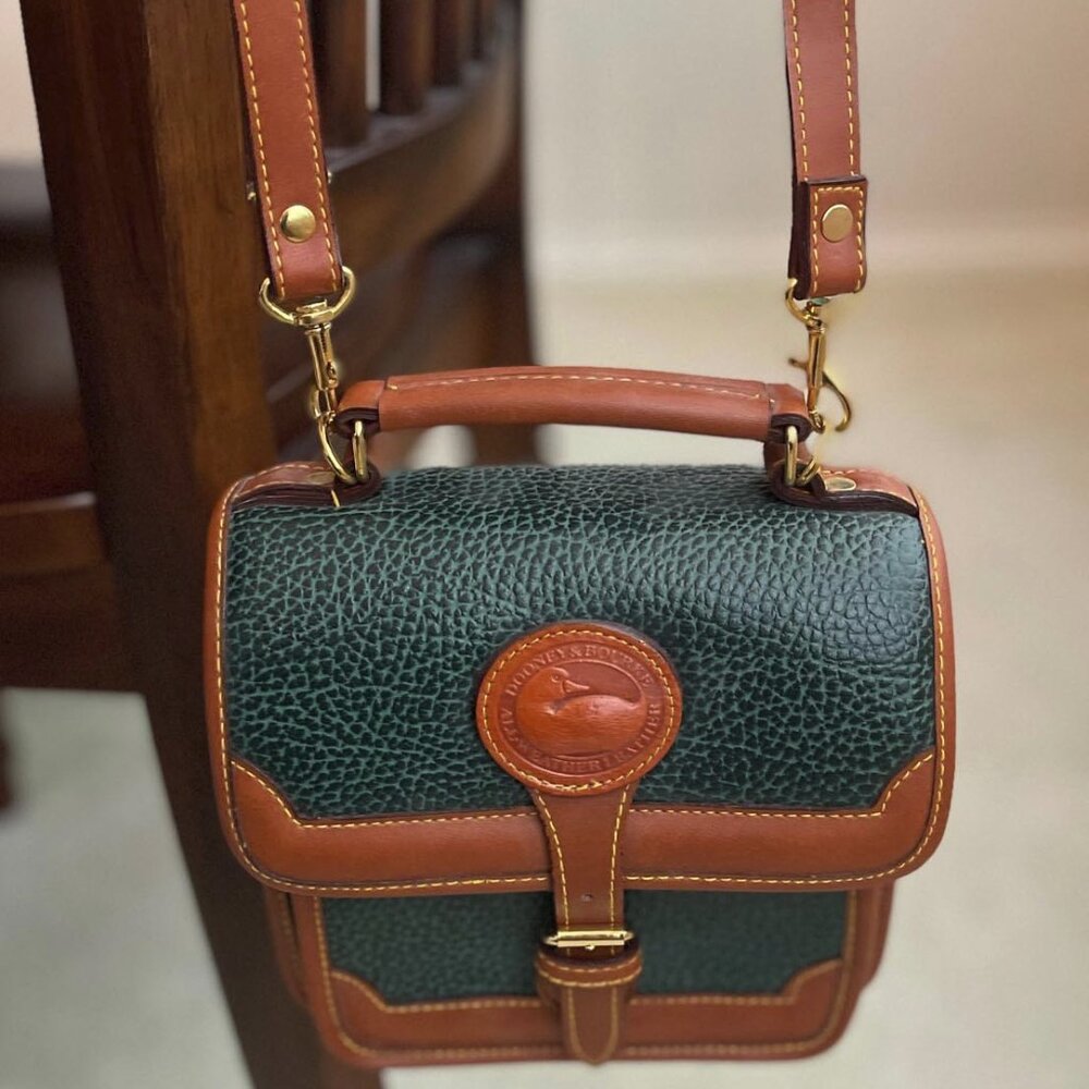 Vintage Kelly Green Dooney & Bourke Mini Square Bag